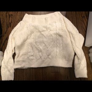 express off white soft sweater